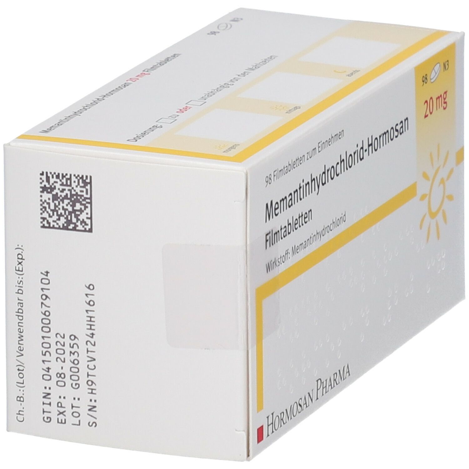 Memantinhydrochlorid-Hormosan 20 mg