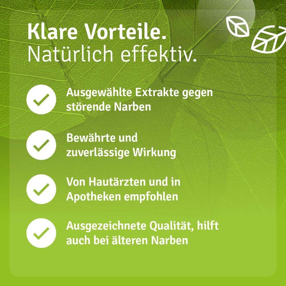 Produktflasche mit Pipette. Vorteile: Ausgewählte Extrakte, bewährte Wirkung, von Hautärzten empfohlen.