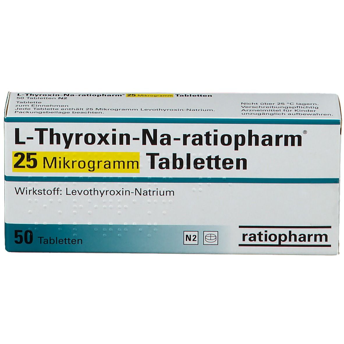 L Thyroxin Na Ratiopharm® 25 Mikrogramm 50 St Mit Dem E Rezept Kaufen