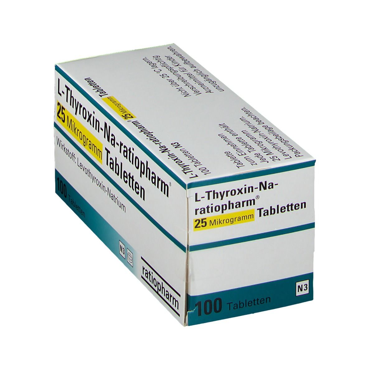 L-THYROXIN-Na-ratiopharm 25 Mikrogramm Tabletten 100 St