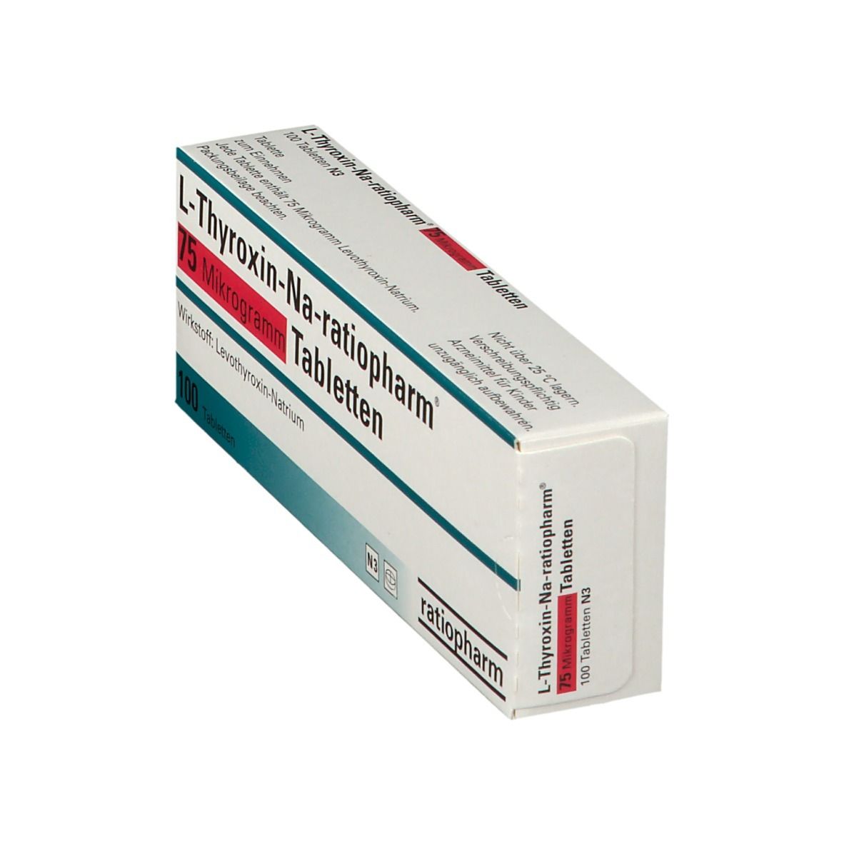 L-THYROXIN-Na-ratiopharm 75 Mikrogramm Tabletten 100 St