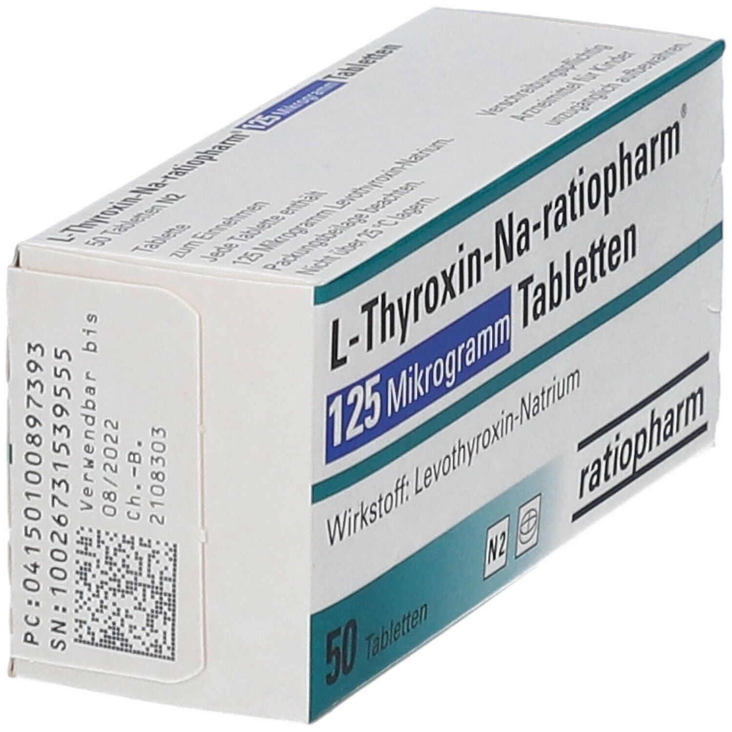 L-THYROXIN-Na-ratiopharm 125 Mikrogramm Tabletten 50 St