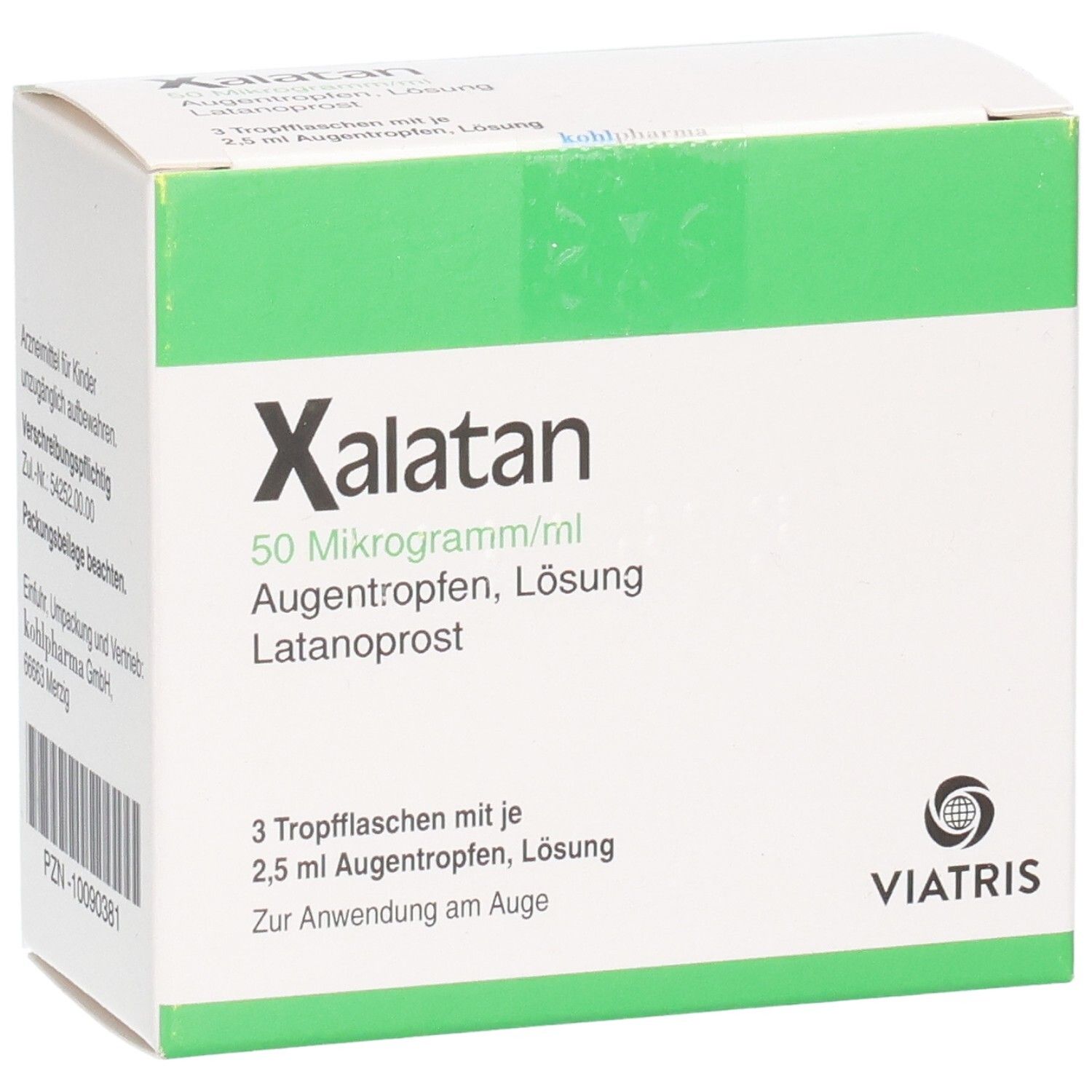 Xalatan 50 Mikrogramm/ml. Arzneimittel für Kinder unzugänglich aufbewahren. Verschreibungspflichtig.