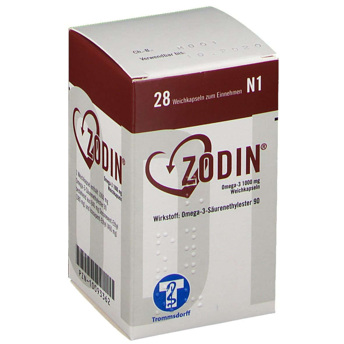 Zodin Omega3 1.000 mg 28 St mit dem ERezept kaufen Shop Apotheke
