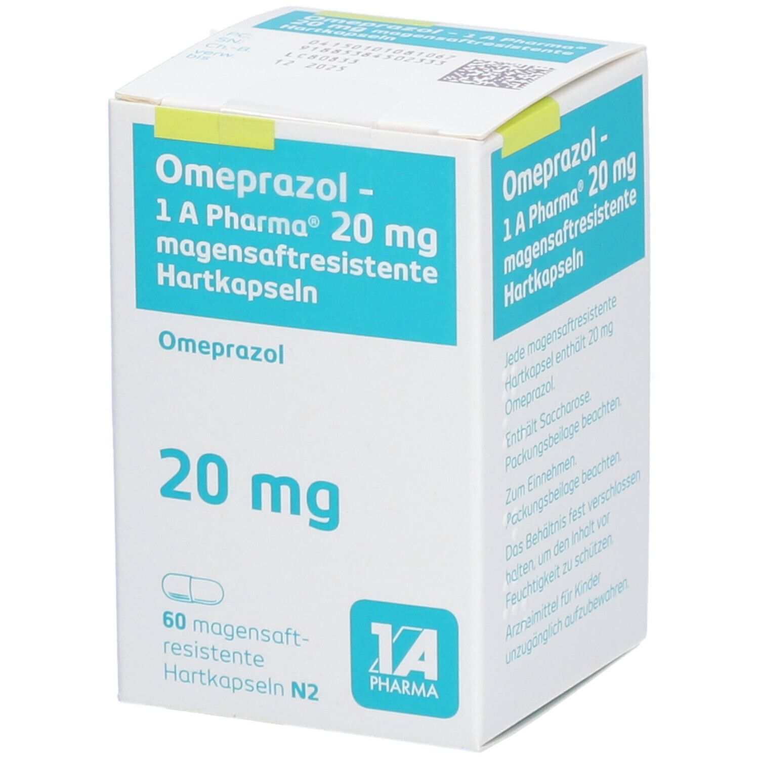 Omeprazol-1A Pharma 20 mg magensaftres.Hartkapseln 60 St Magensaftresistente Hartkapseln