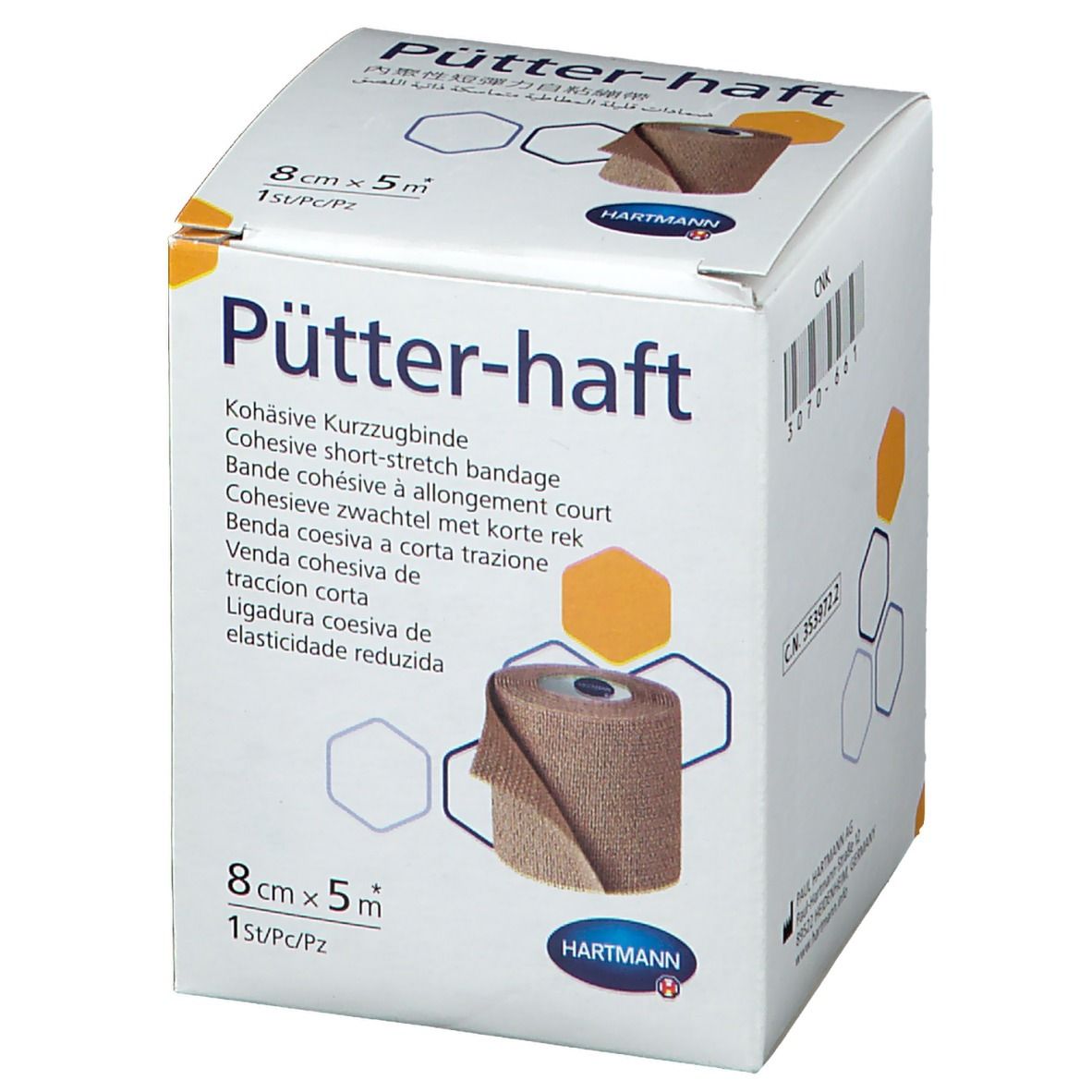1x Pütter-haft Binde kohäsive Kurzzugbinde Fixierbinde Kompressionsbinde 20cmx7m