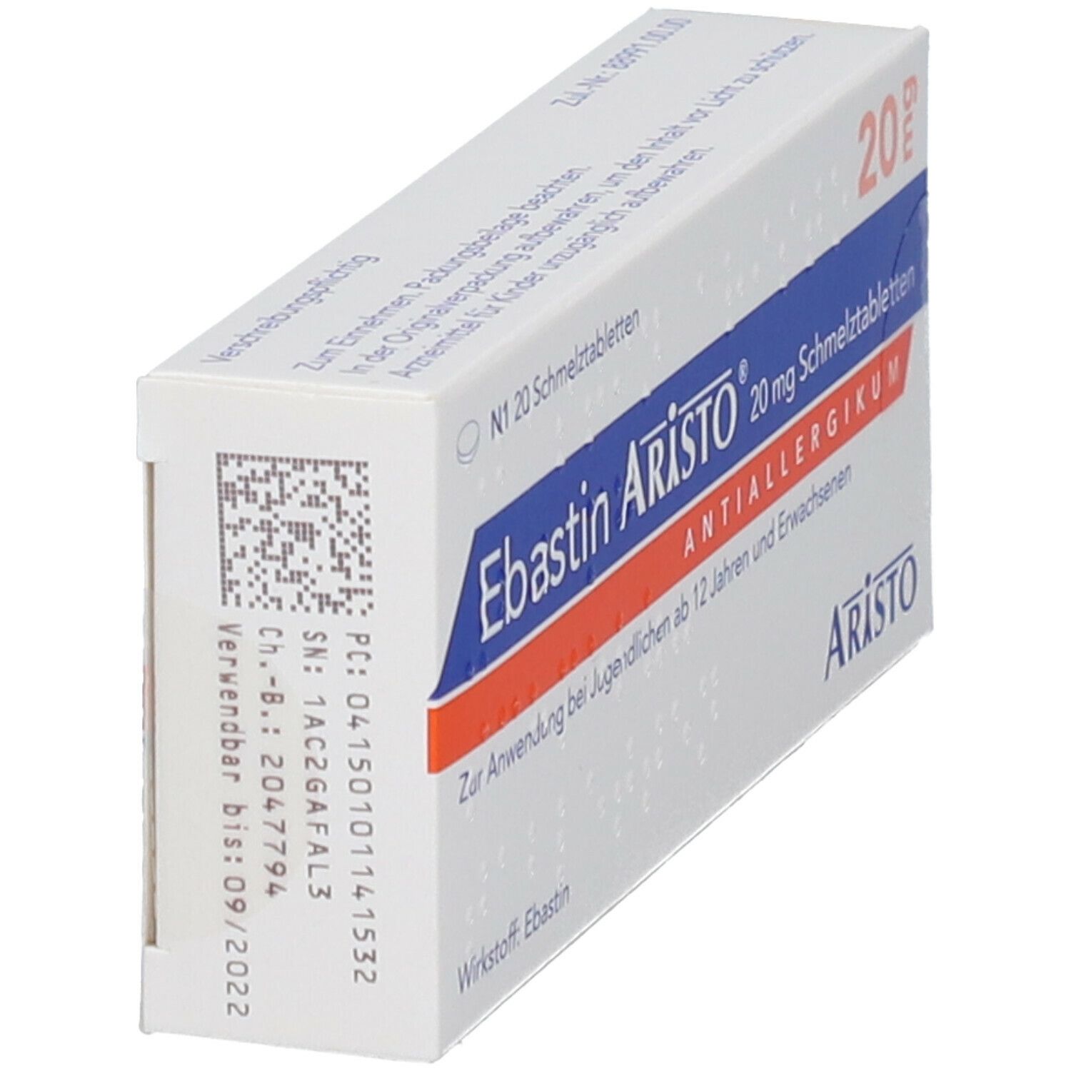 Ebastin Aristo® 20 mg 20 St mit dem E-Rezept kaufen - Shop Apotheke