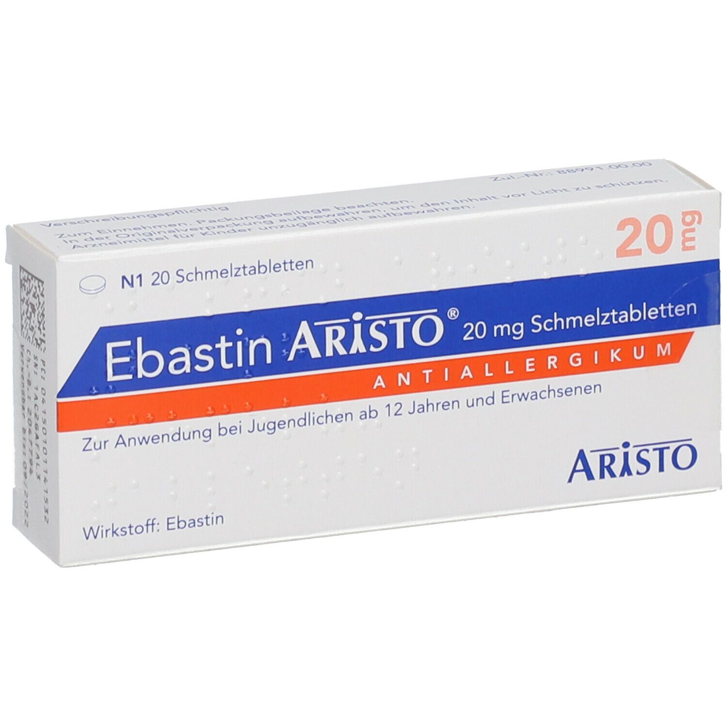 Ebastin Aristo® 20 mg 20 St mit dem E-Rezept kaufen - Shop Apotheke