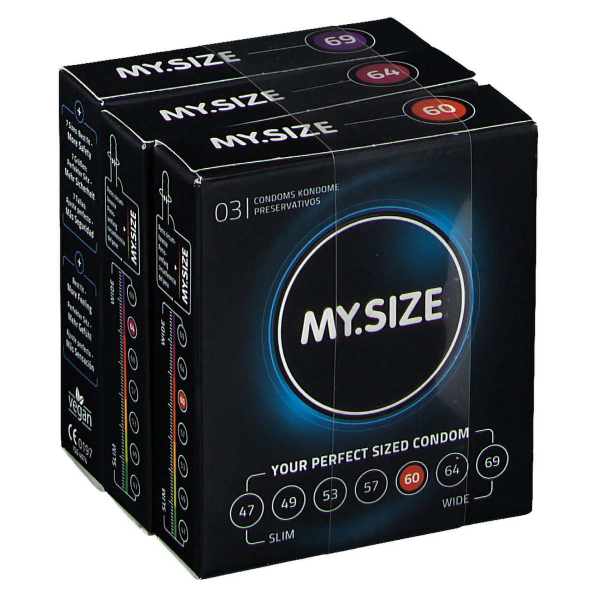 MY.SIZE 60 64 69 Kondome Testpack 3x3 St - Shop Apotheke