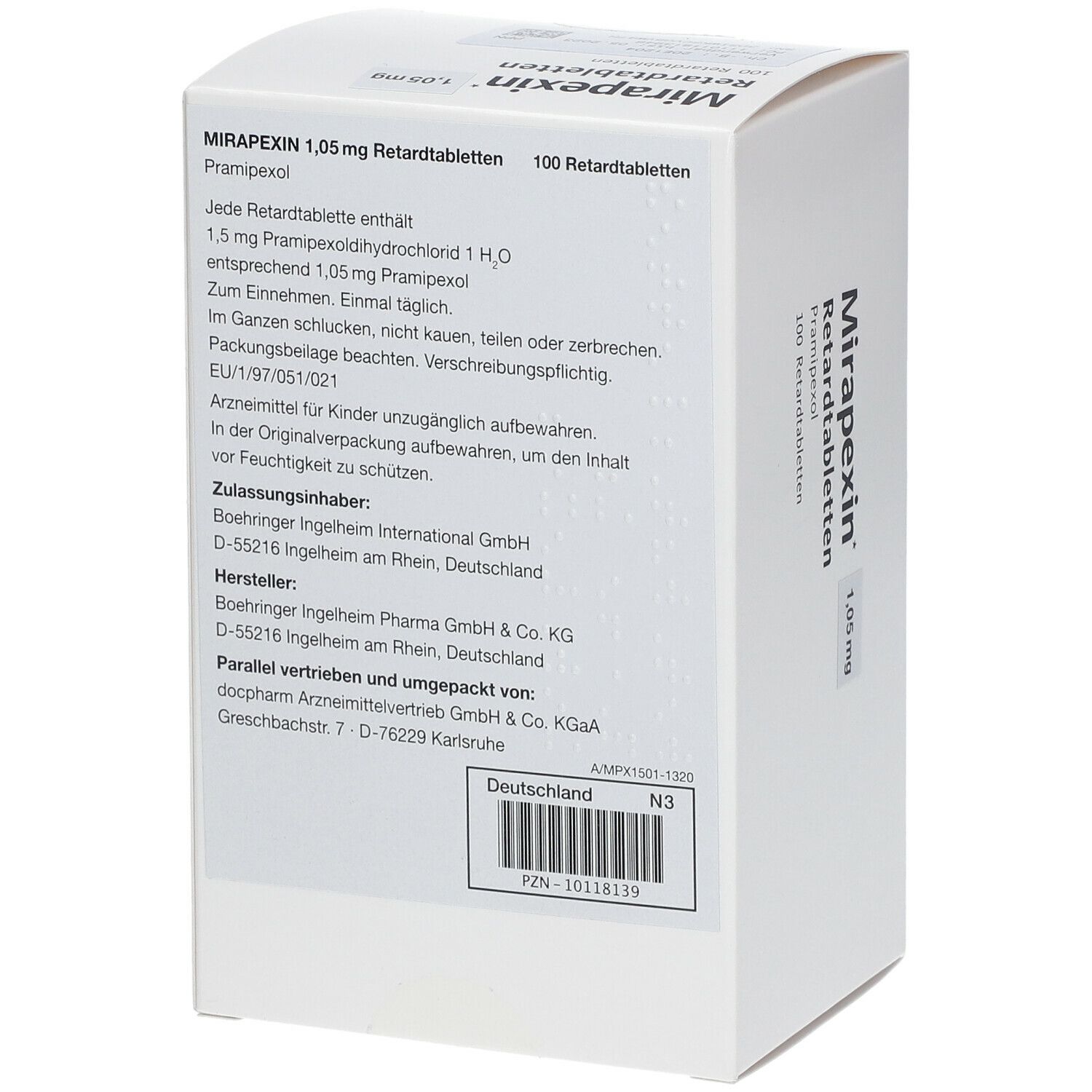 Mirapexin 1,05 mg Retard