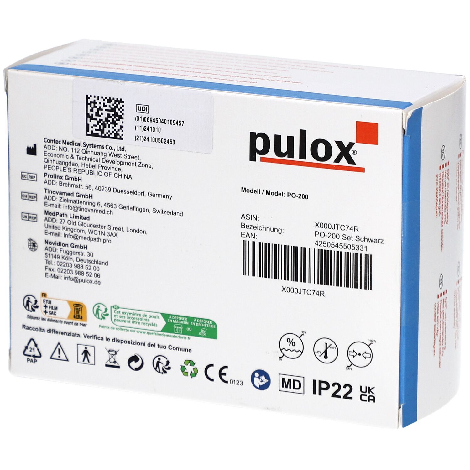 pulox Pulsoximeter PO-200 schwarz