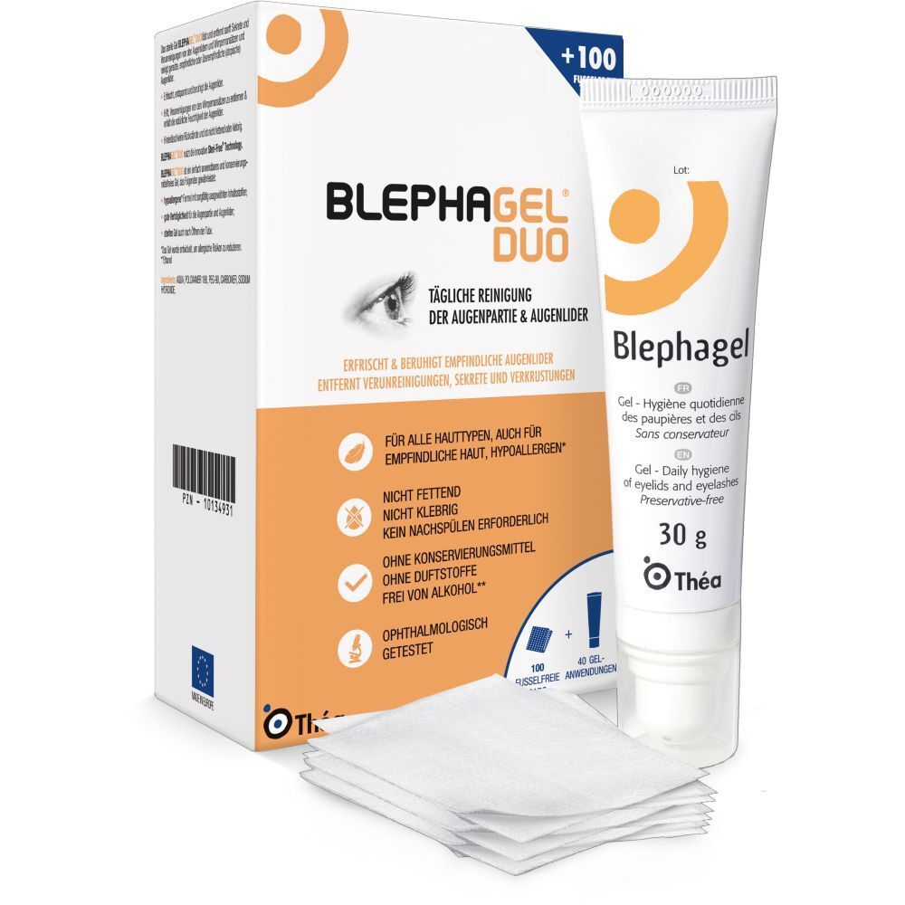 Blephagel Duo 30 g+Pads 1 St Kombipackung