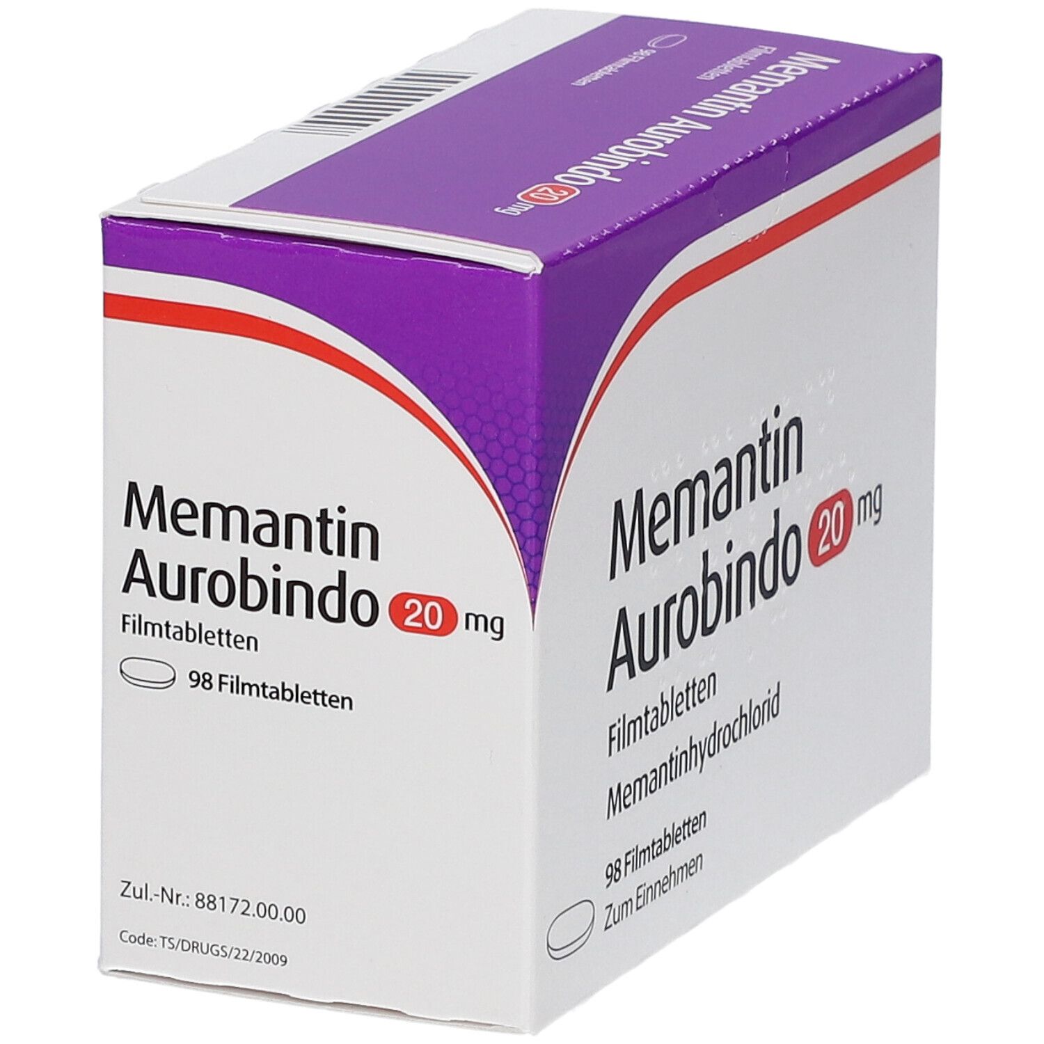 Memantin Aurobindo 20 mg Filmtabletten 98 St