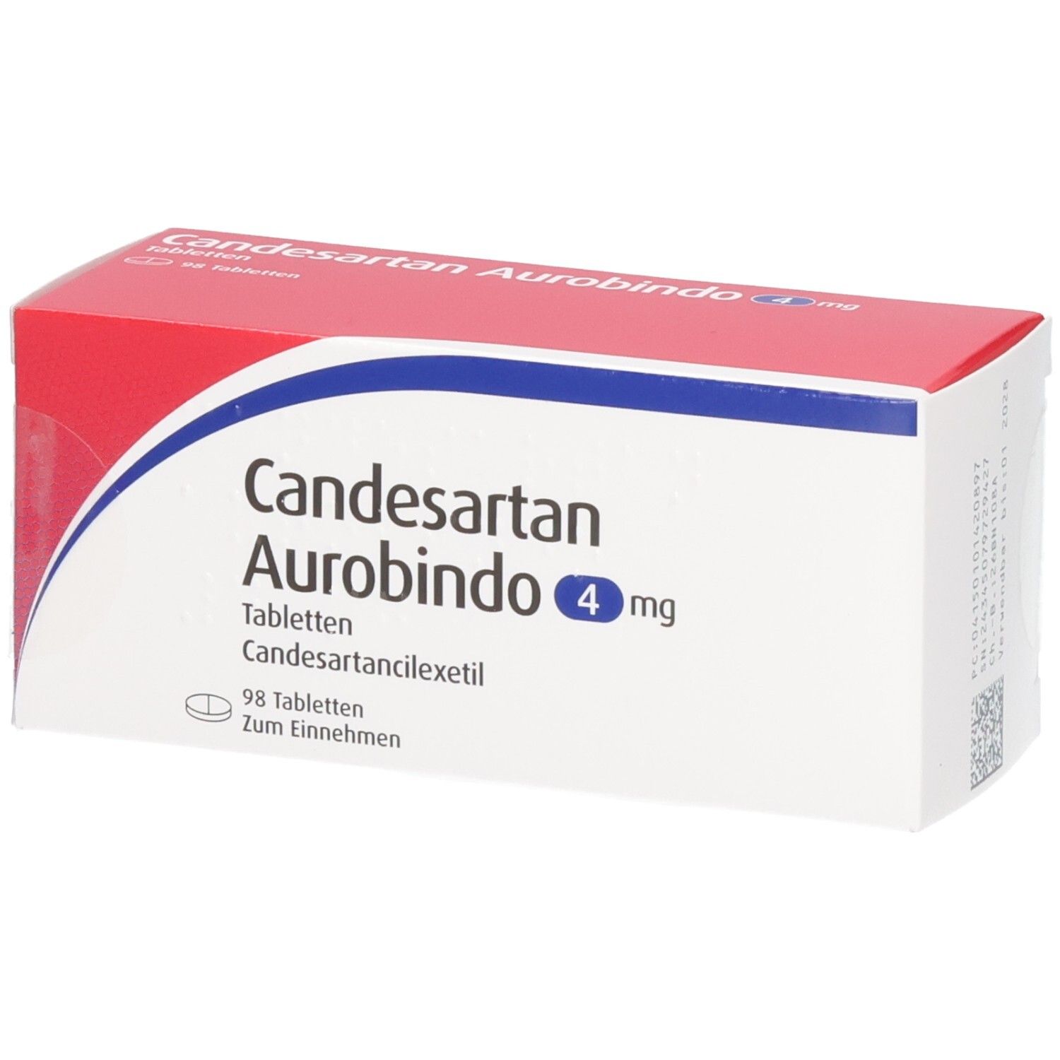 Candesartan Aurobindo 4mg Tabletten Schachtel, 98 Tabletten.