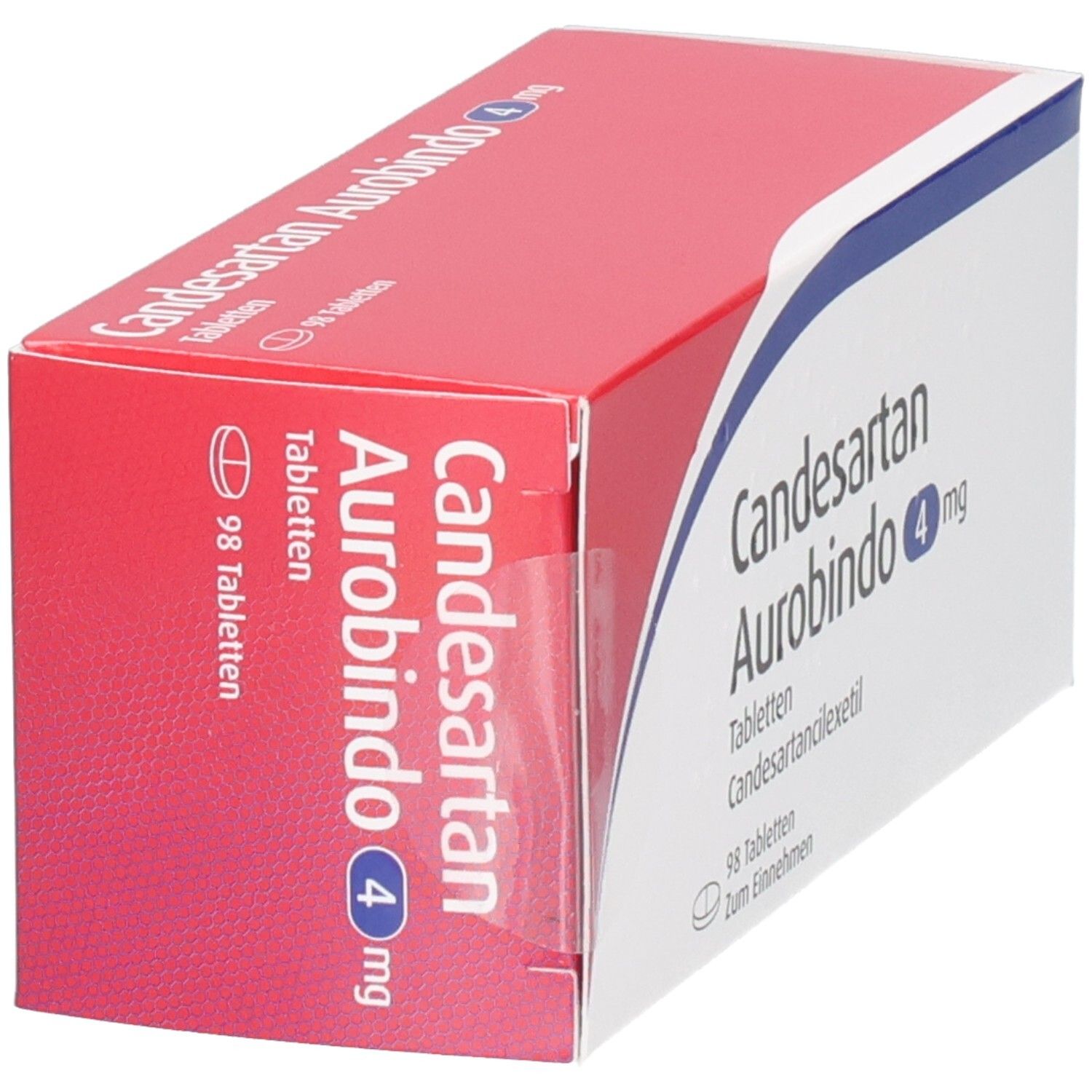 Candesartan Aurobindo 4mg Tabletten Schachtel, 98 Tabletten.