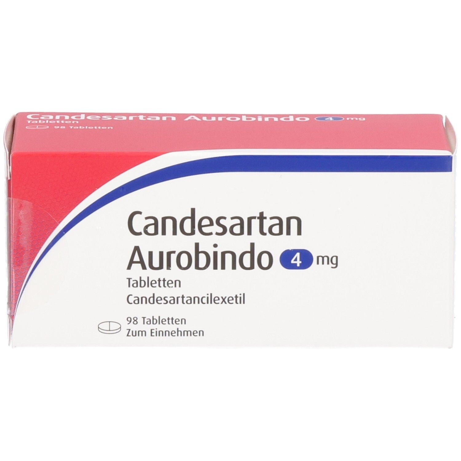 Candesartan Aurobindo 4mg Tabletten Schachtel, 98 Tabletten.