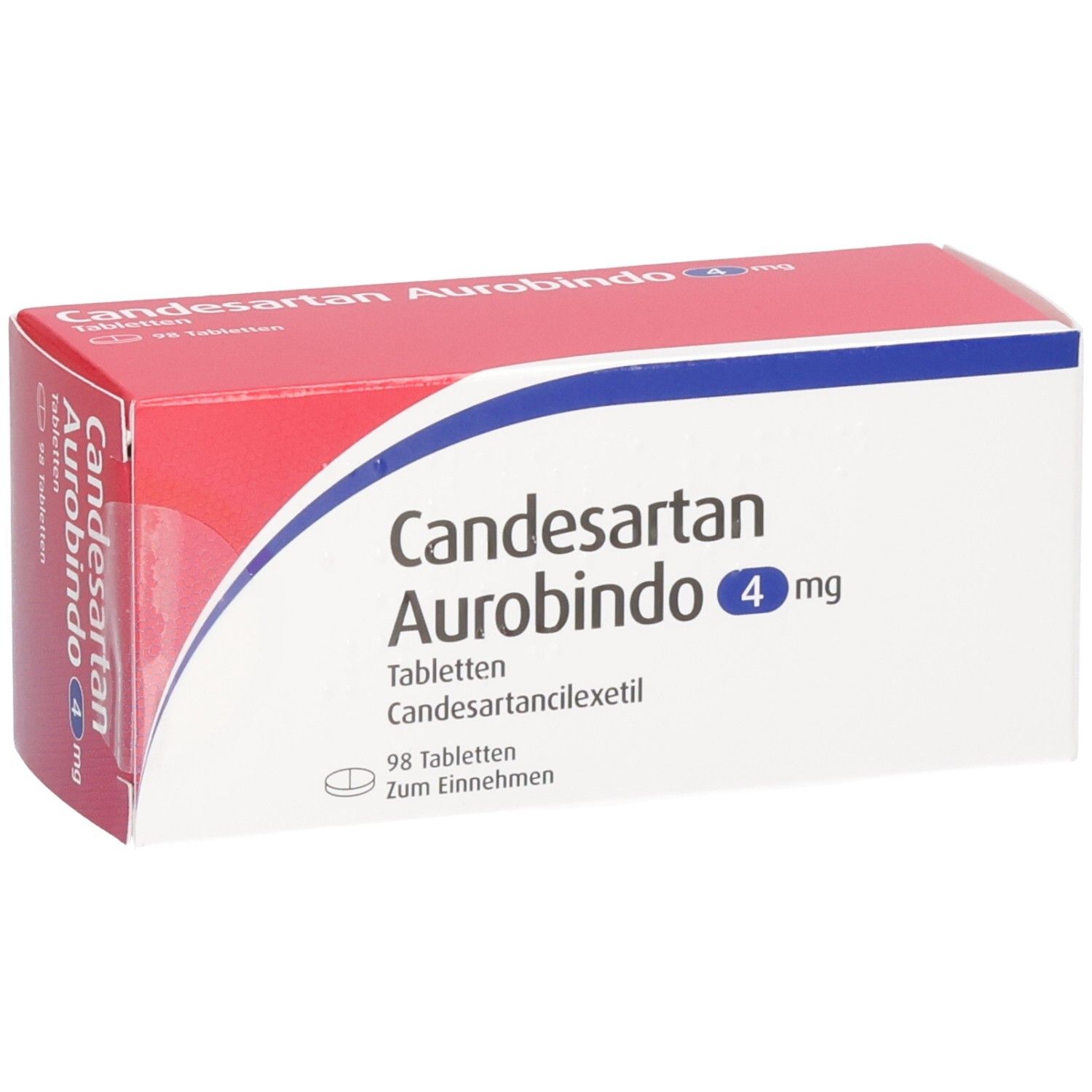 Candesartan Aurobindo 4mg Tabletten Schachtel, 98 Tabletten.