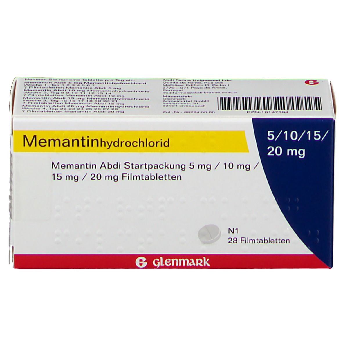 Memantin Abdi Startpackung 5mg/10mg/15mg/20mg