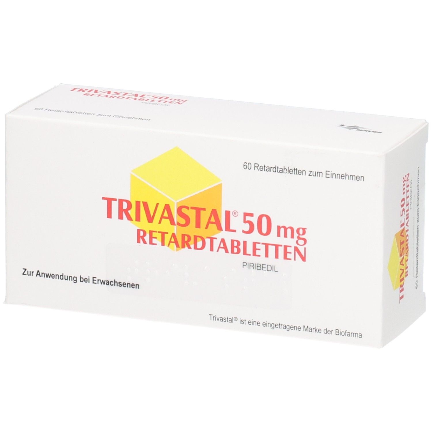 Verpackung von Trivastal 50 mg Retardtabletten mit 60 Stück.