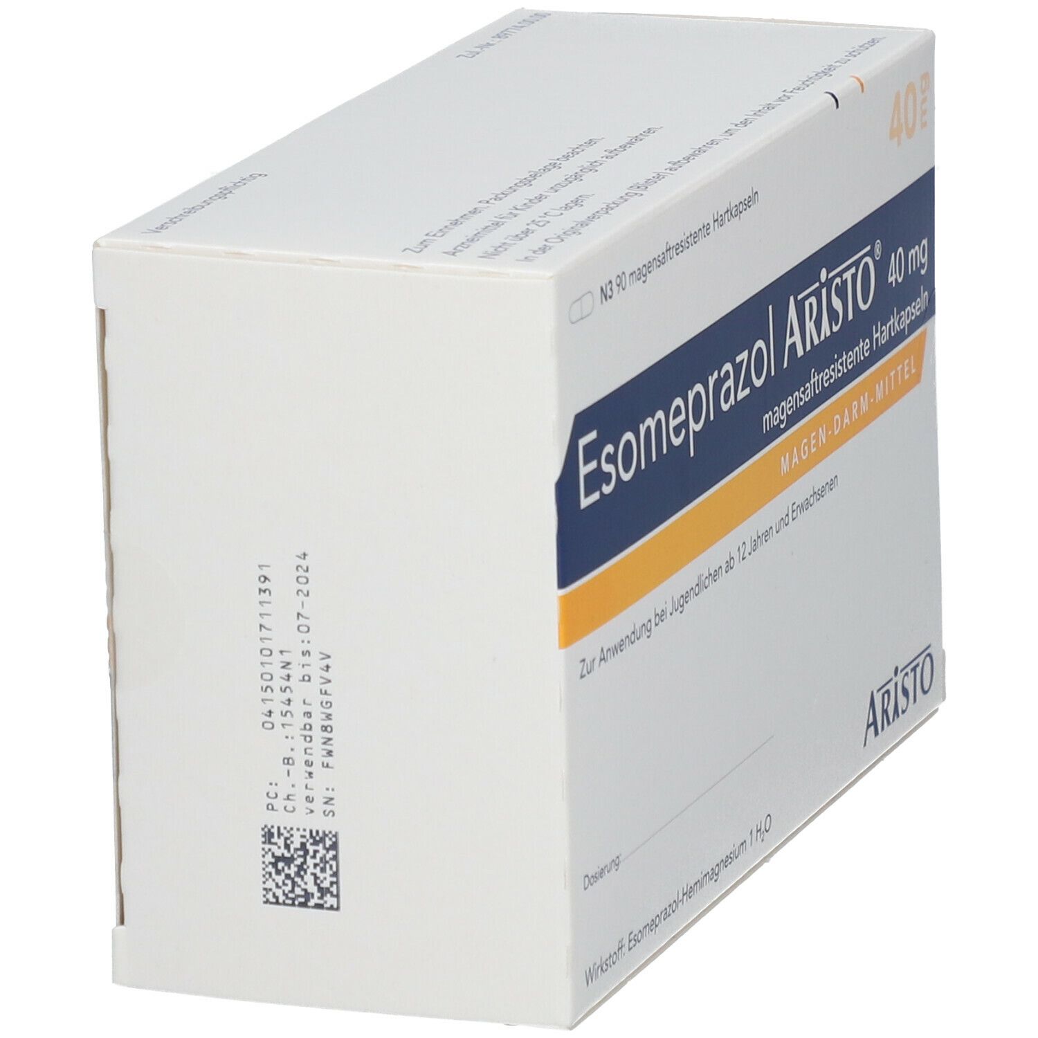 Esomeprazol Aristo 40 mg magensaftres.Hartkapseln 90 St Magensaftresistente Hartkapseln