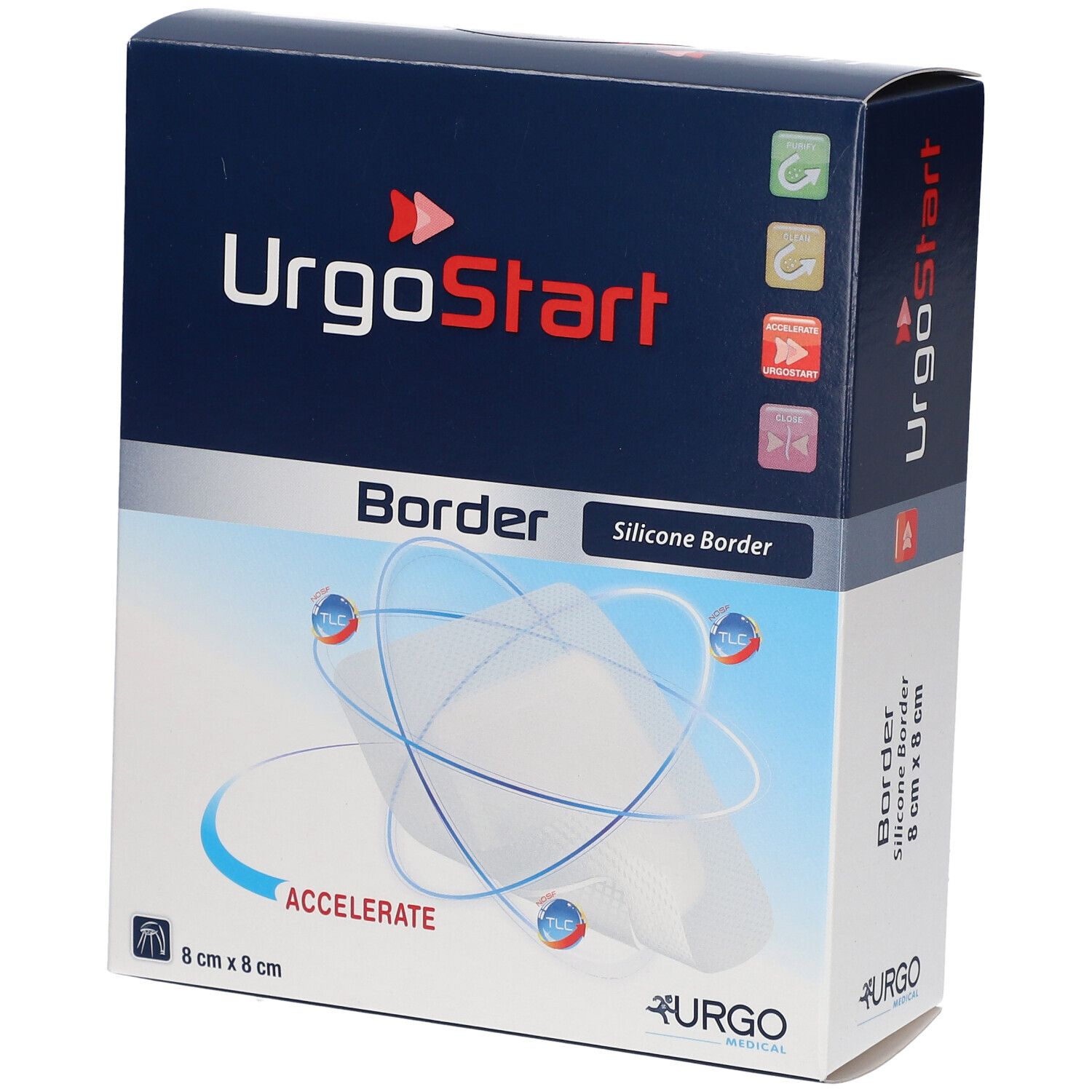 Urgostart Border 8x8 cm Schaumstoffwundverband 10 St Verband