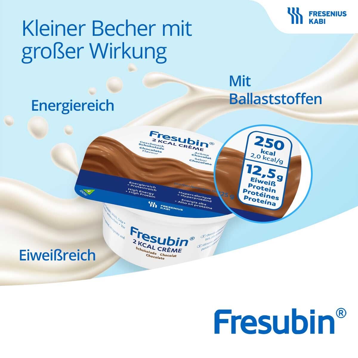 Fresubin 2 kcal Creme Cappuccino | eiweißreicher Pudding bei Schluckstörungen & Dysphagie