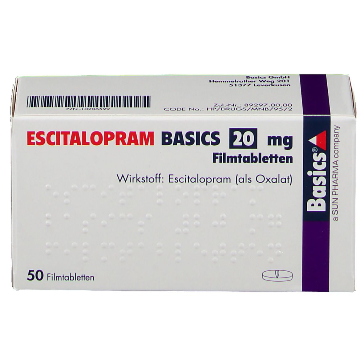 ESCITALOPRAM BASICS 20 mg