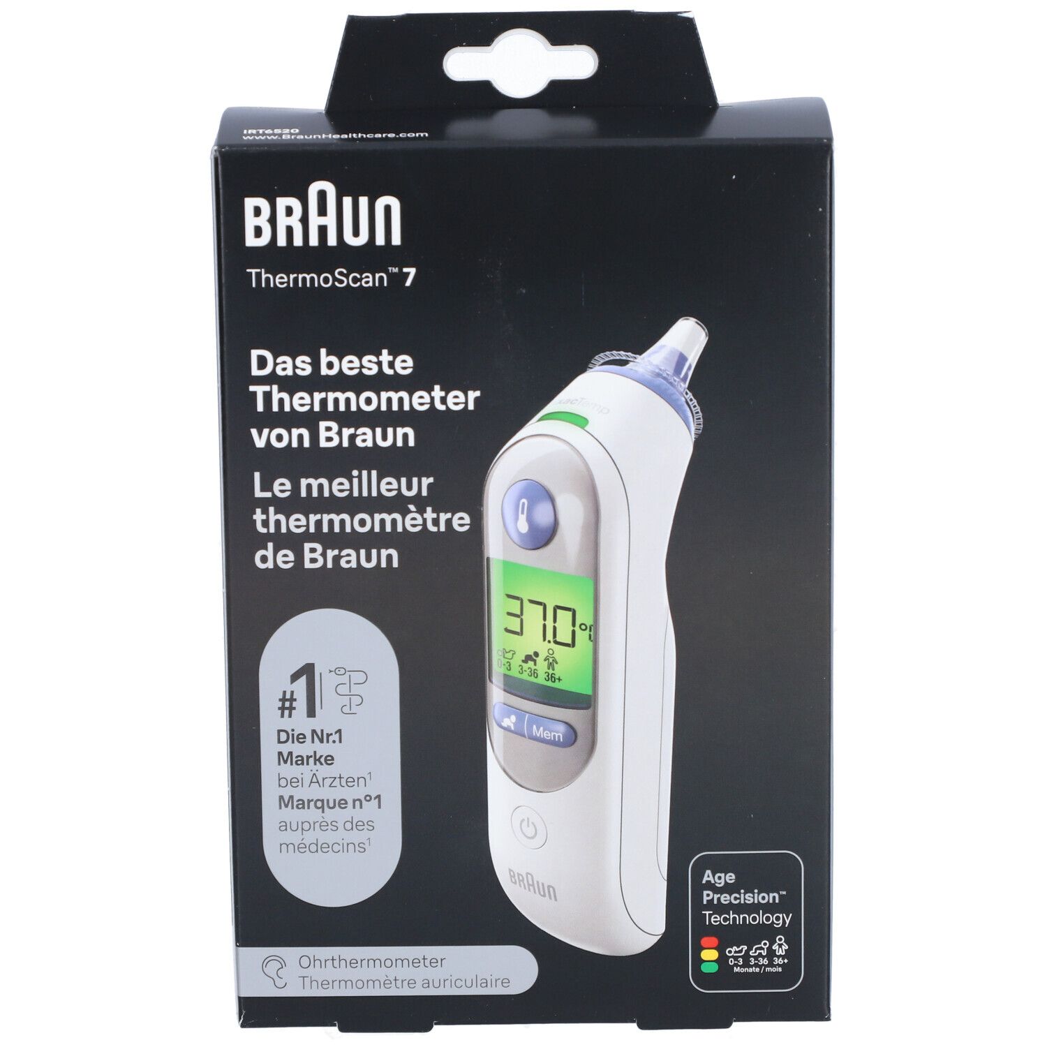 Braun Fieberthermometer »ThermoScan® 7 Ohrthermometer mit Age