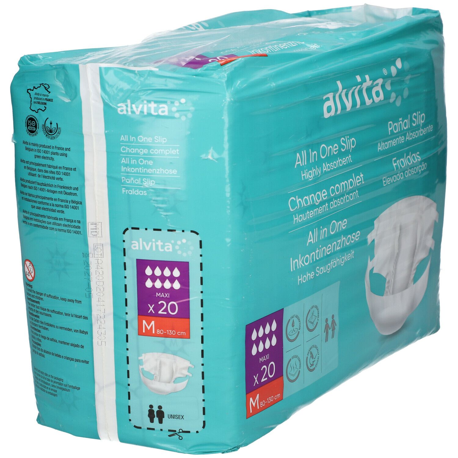 Alvita All-in-One Inkontinenzhose maxi med.Nacht 20 St Einweghosen