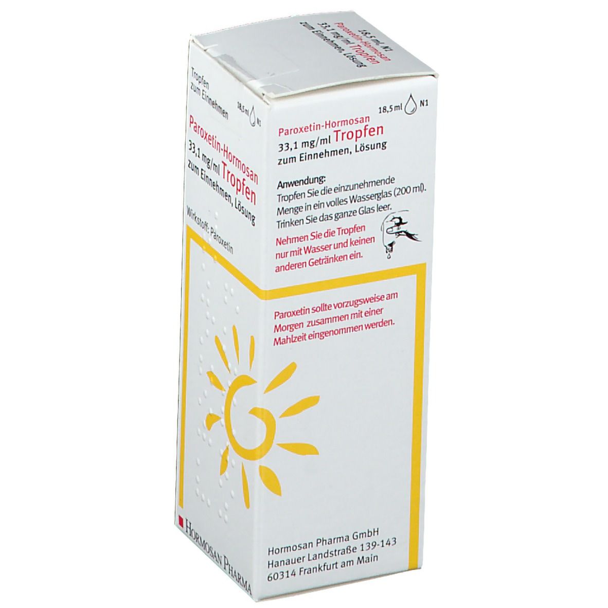 Paroxetin Hormosan 33,1 mg/ml Tropfen z.Einnehmen 18,5 ml zum Einnehmen