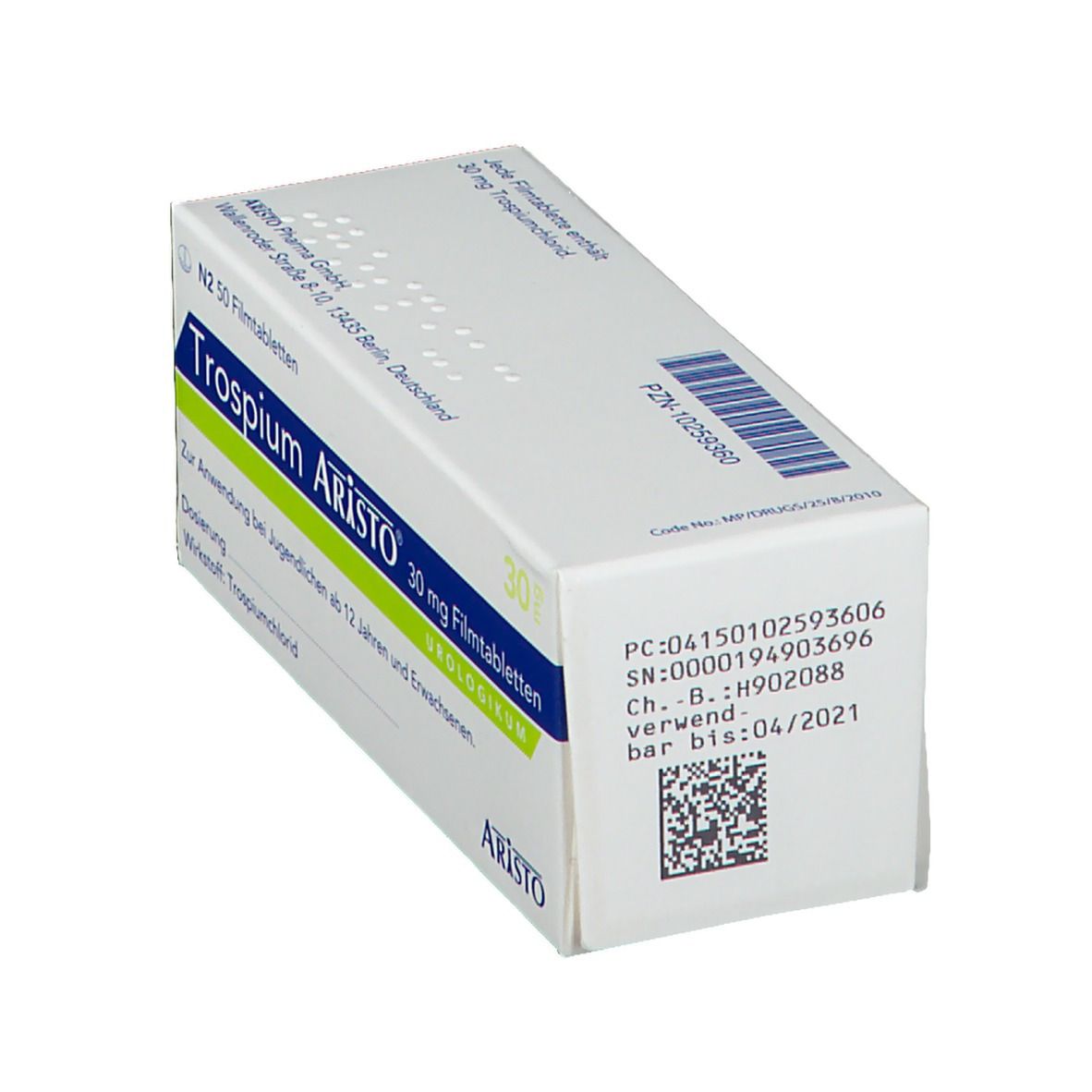 Trospium Aristo 30 mg Filmtabletten 50 St