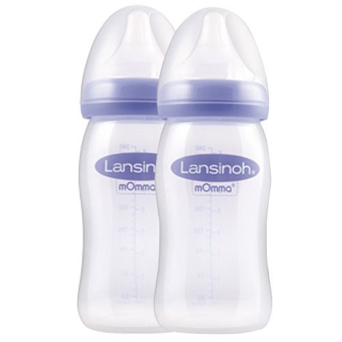 Lansinoh mOmma Babyflasche 240ml mit Natural Wave Silikonsauger M