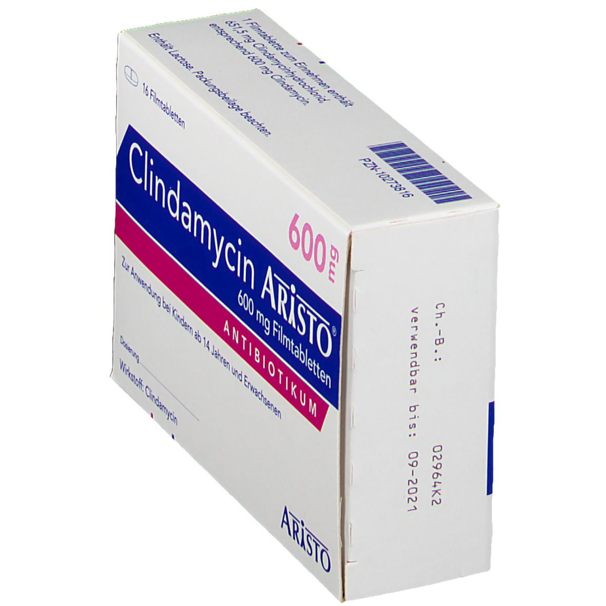 Clindamycin Aristo 600 mg Filmtabletten 16 St