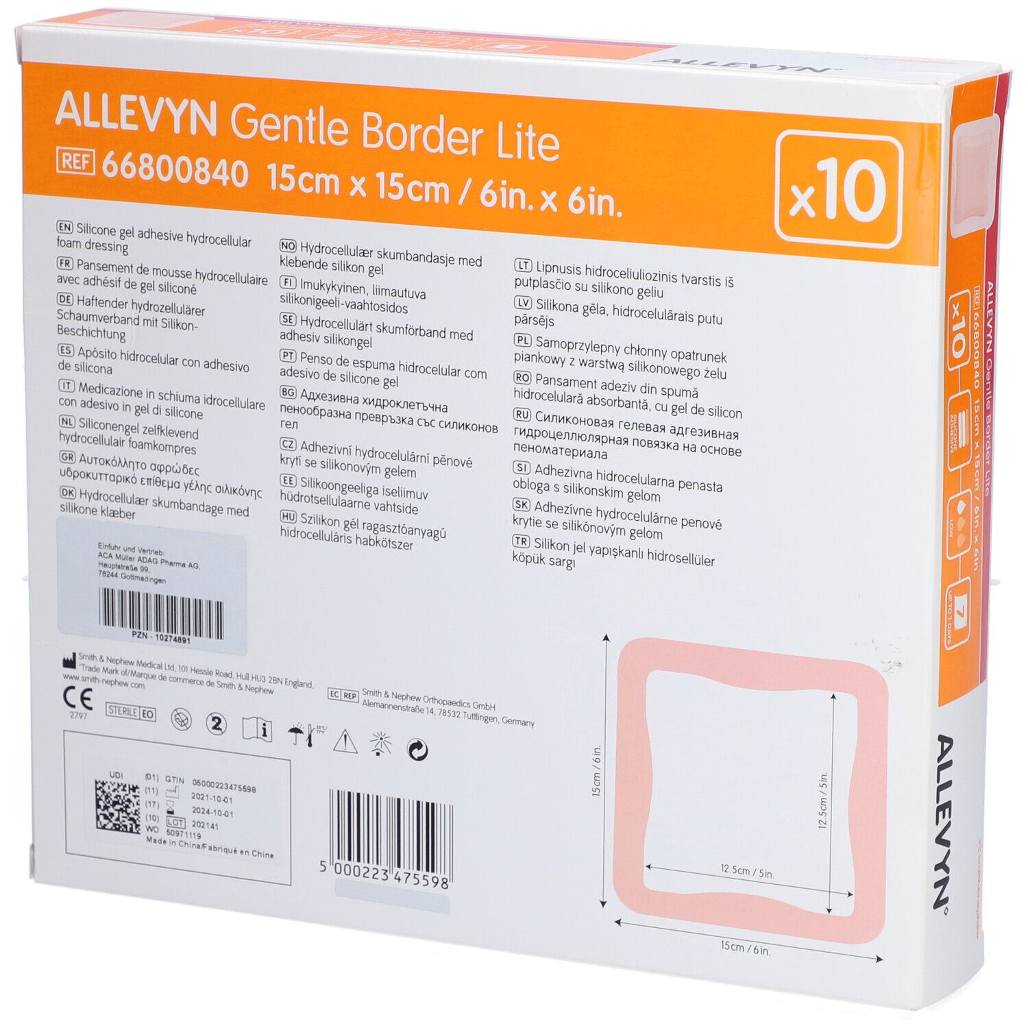 ALLEVYN® Gentle Border Lite 15 x 15 cm