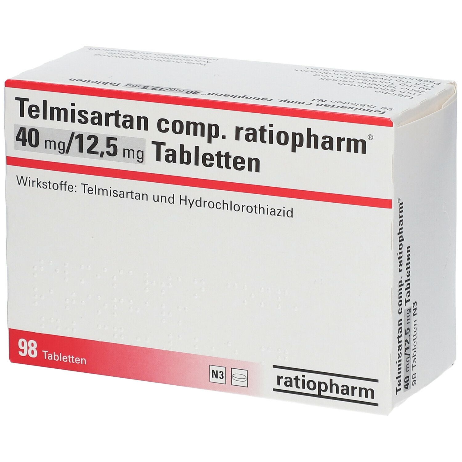 Telmisartan comp. ratiopharm® 40 mg/12,5 mg