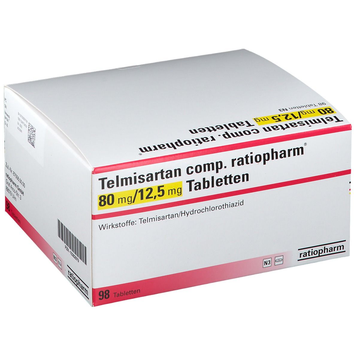 Telmisartan comp. ratiopharm® 80 mg/12,5 mg