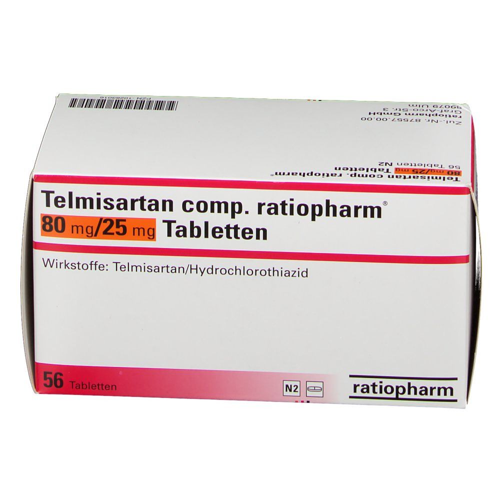 Telmisartan comp. ratiopharm® 80 mg/25 mg