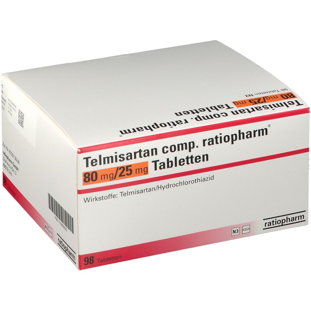 Telmisartan comp. ratiopharm® 80 mg/25 mg