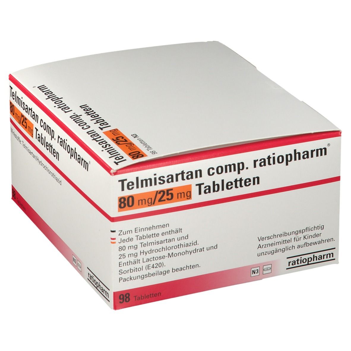 Telmisartan comp. ratiopharm® 80 mg/25 mg