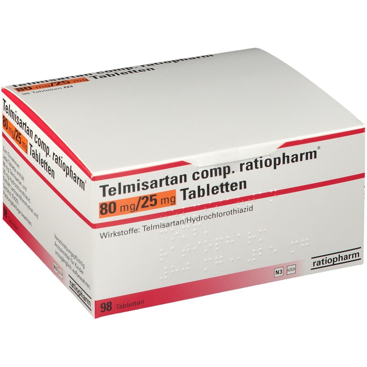 Telmisartan comp. ratiopharm® 80 mg/25 mg