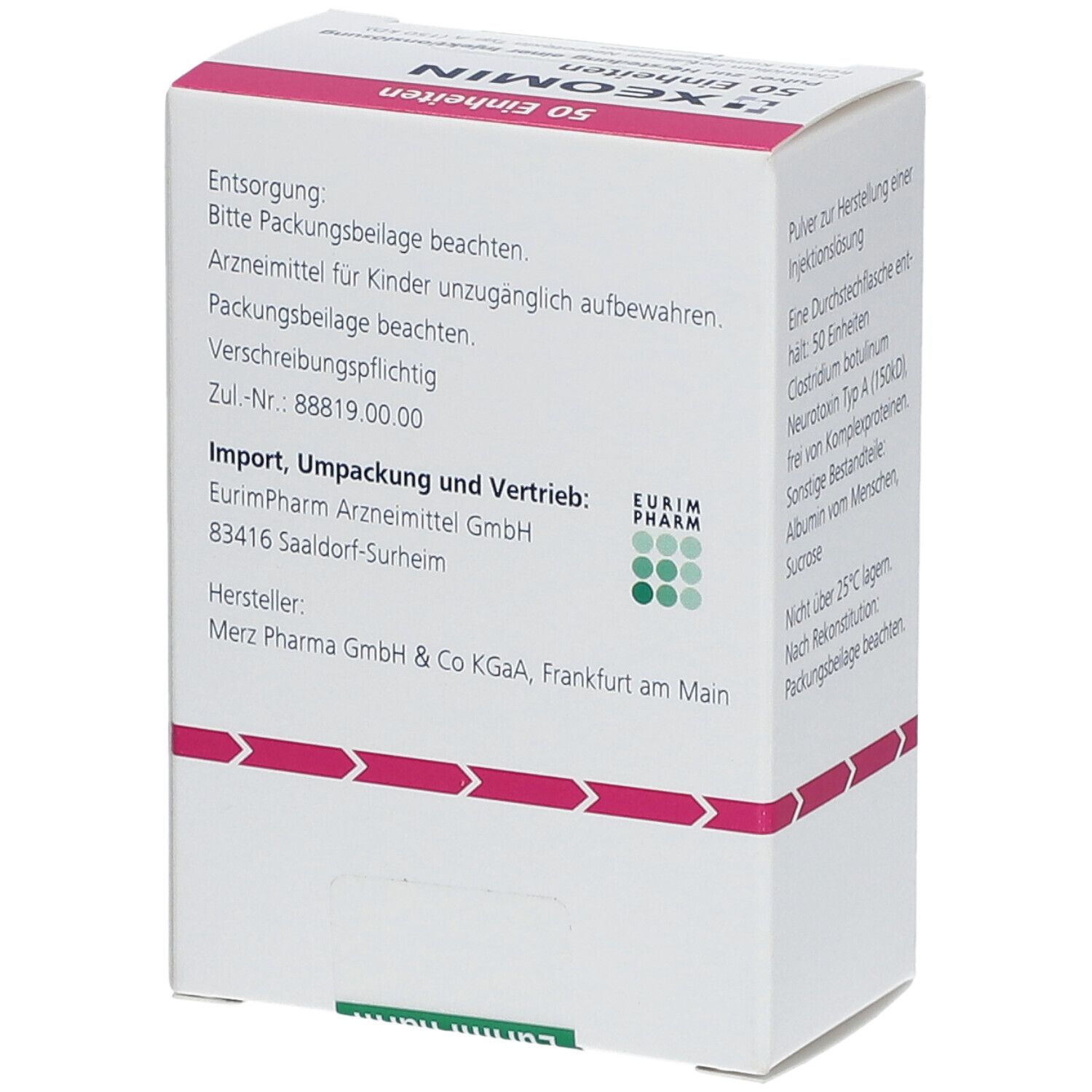 Xeomin 50 LD50 Einheiten