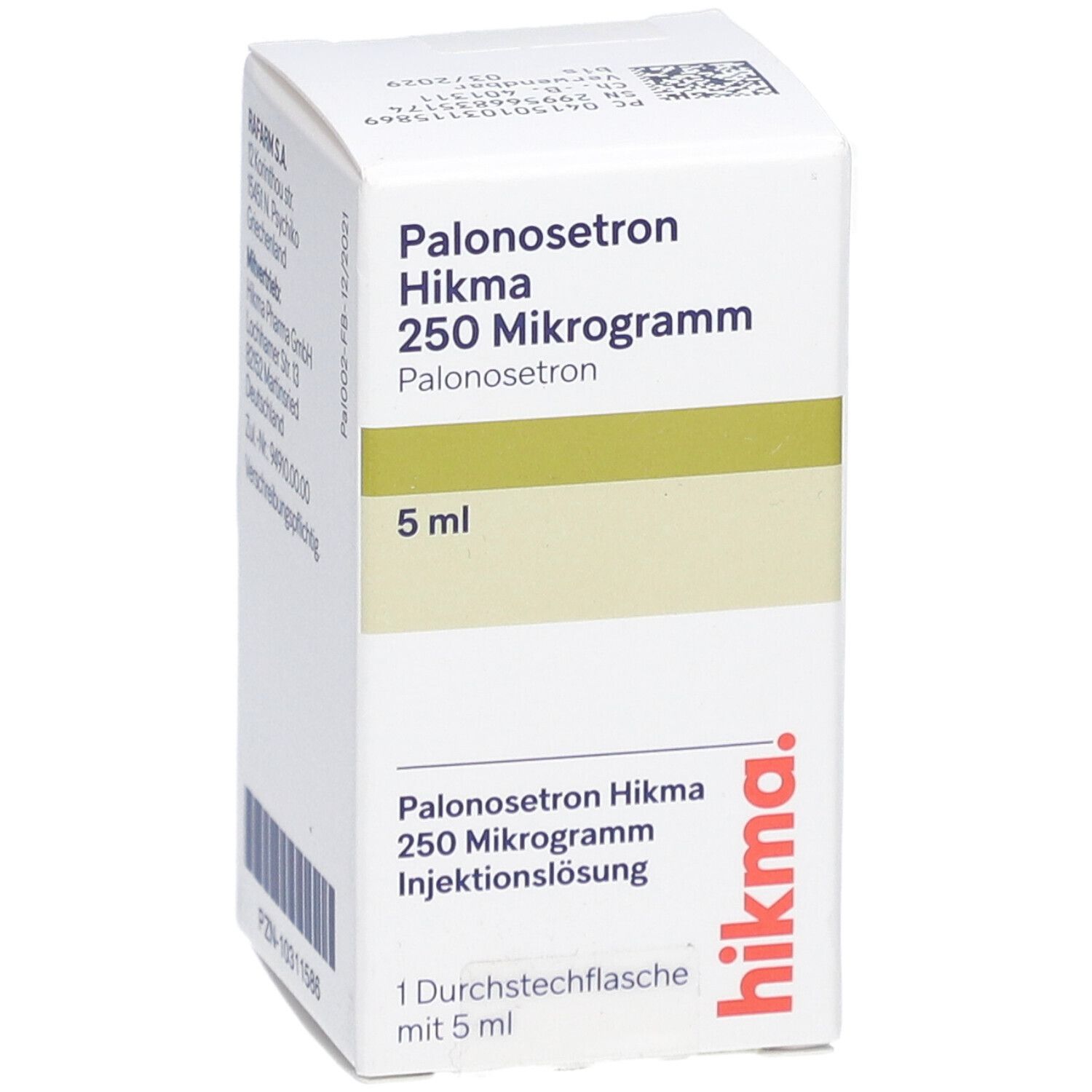 PALONOSETRON Hikma 250 Mikrogramm/5 ml Inj.-Lsg.