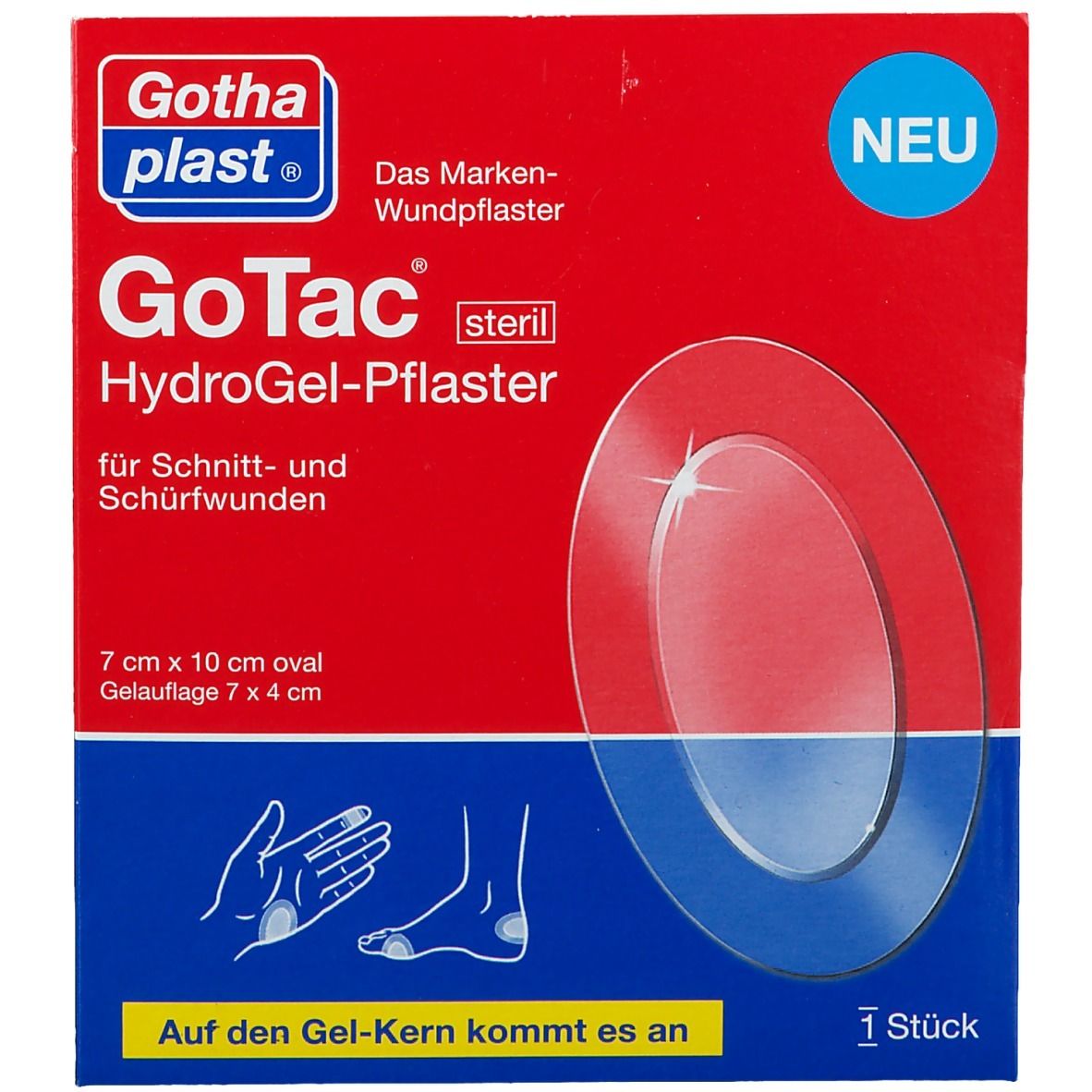 GoTac HydroGel-Pflaster steril 10 x 7 cm