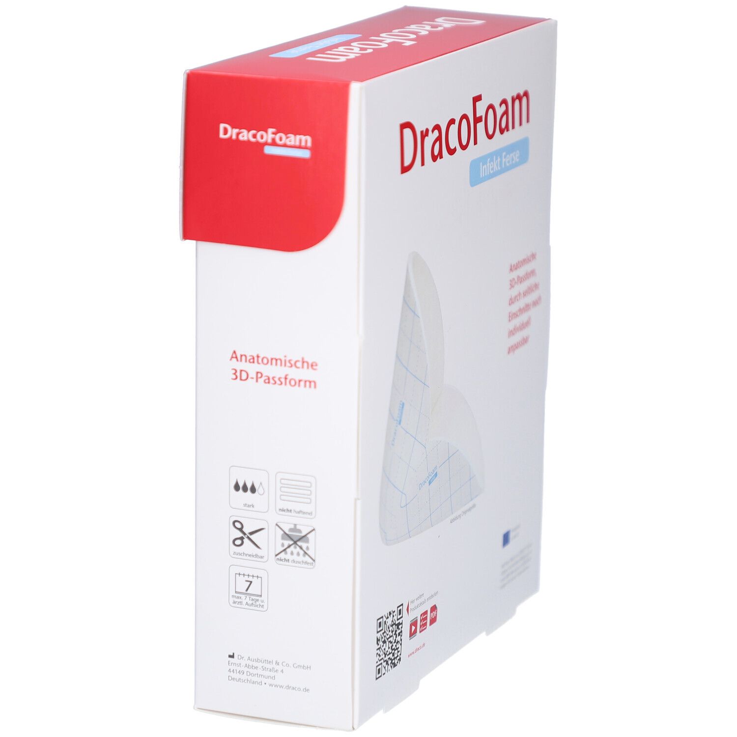DracoFoam Infekt Ferse Schaumstoffwundauflage