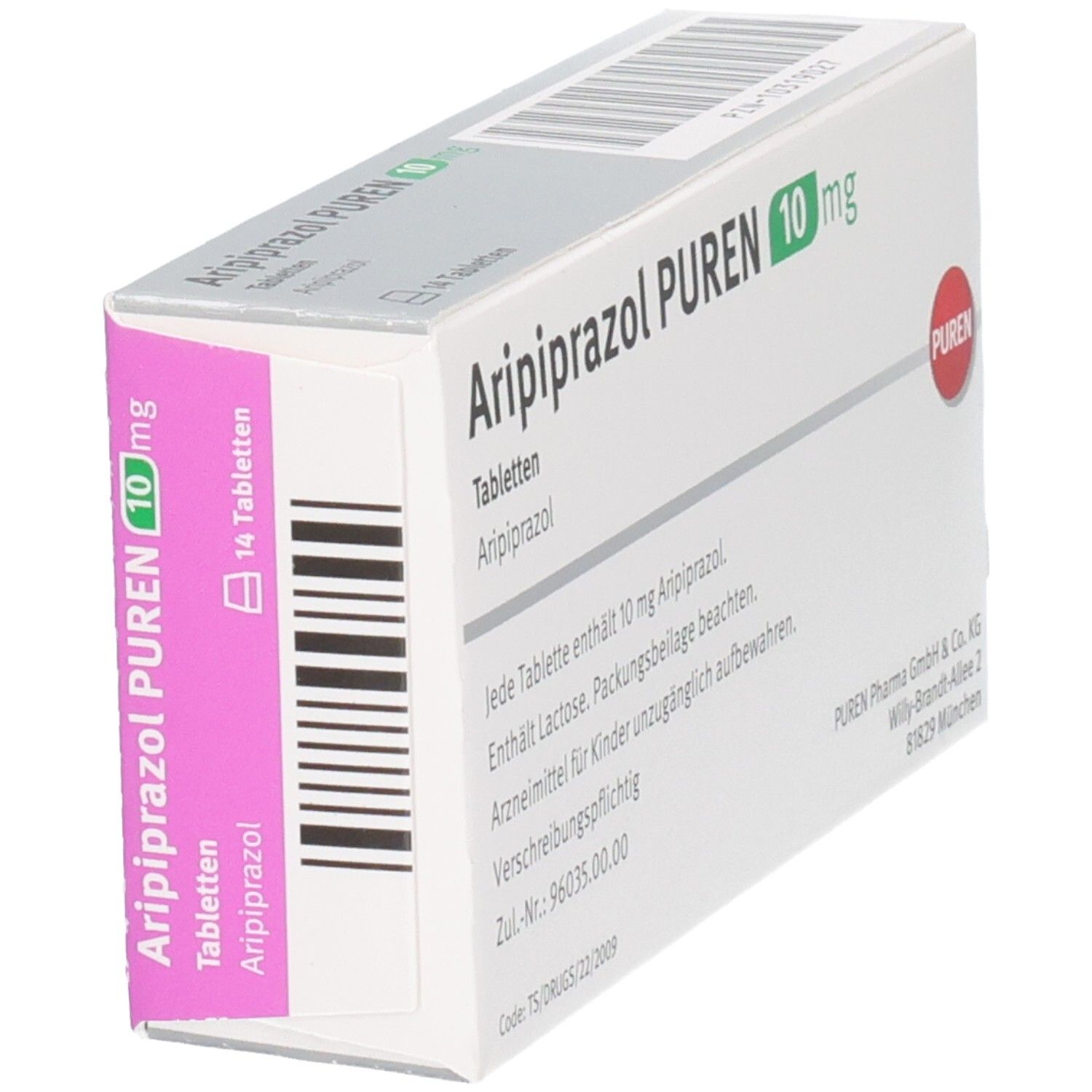 Aripiprazol PUREN 10 mg Tabletten, 14 Tabletten.
