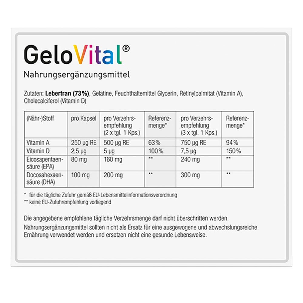GeloVital Lebertrankapsel mit Vitamin A und Vitamin D