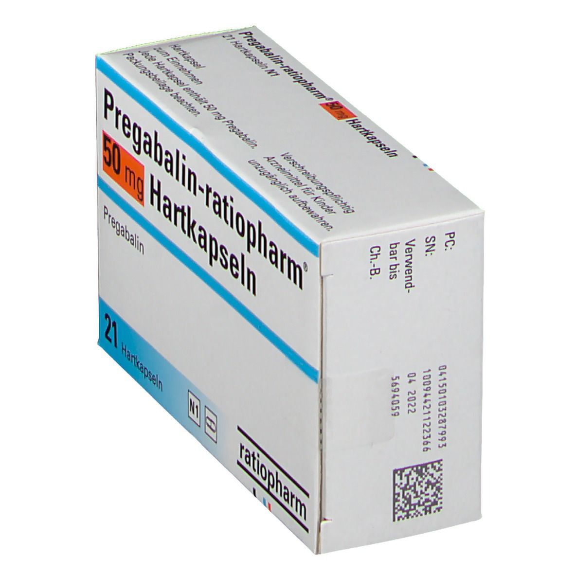 PREGABALIN-ratiopharm 50 mg Hartkapseln 21 St