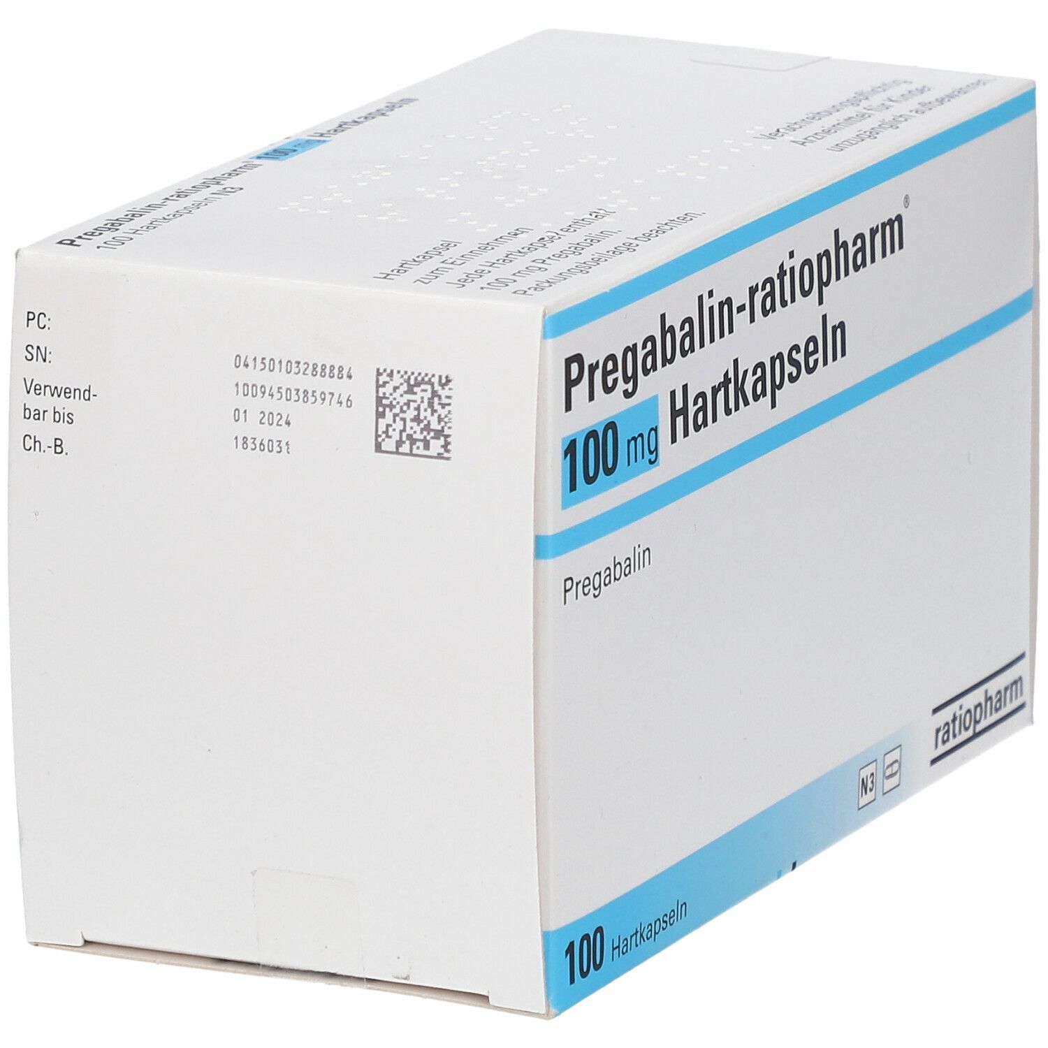 PREGABALIN-ratiopharm 75 mg Hartkapseln 100 St