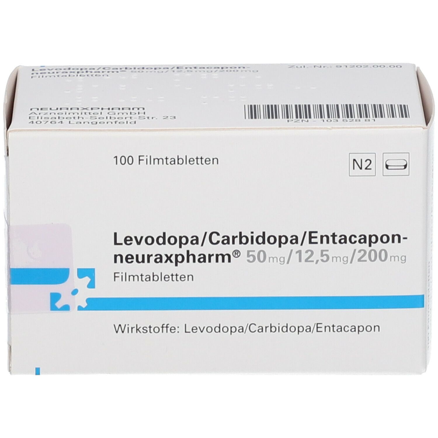 Levodopacarbidopaentacapon Neuraxpharm® 50 Mg125 Mg200 Mg 100 St