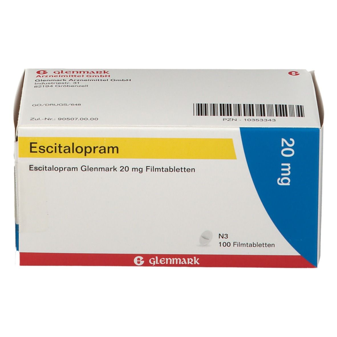 Escitalopram Glenmark 20 mg
